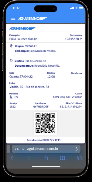 Bilhete Eletrônico Viação Águia Branca Bilhete Eletrônico Viação Águia Branca